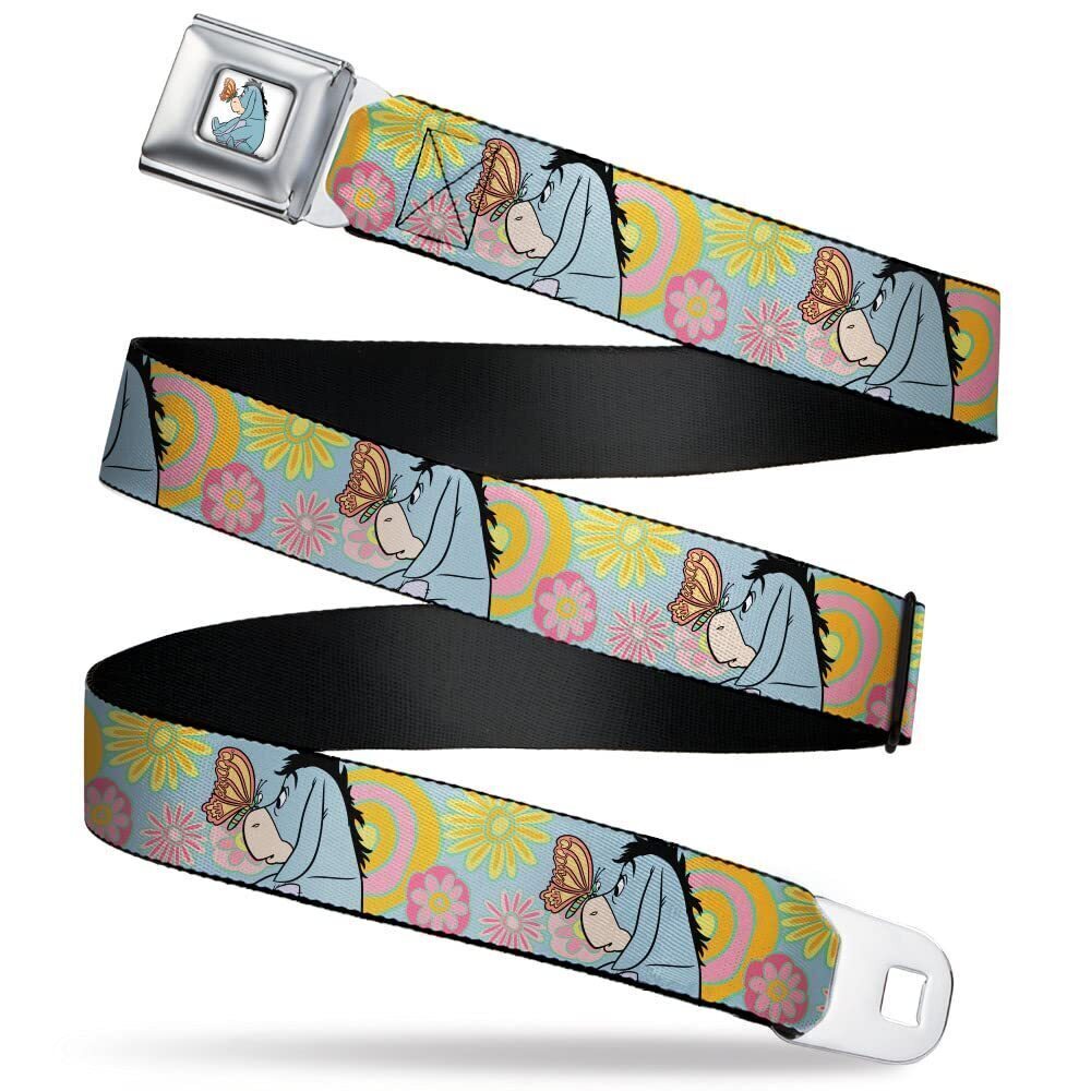 5490 Disney Belt, Seatbelt Buckle Belt, Winnie the Pooh Eeyore Butterfly
